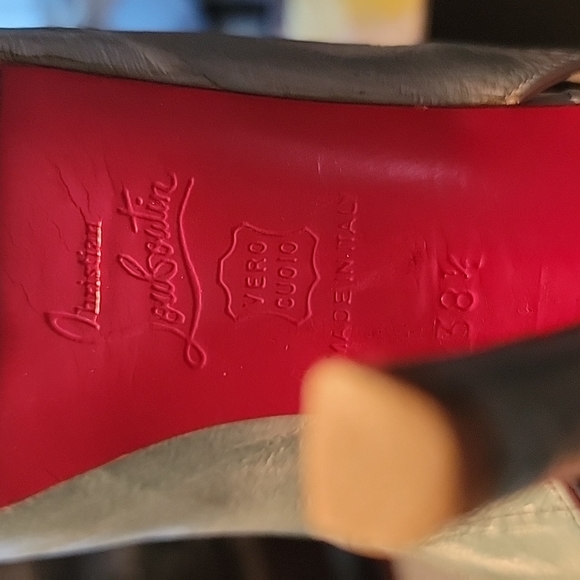 Christian Louboutin baby blue eel, lady peeps 120 heel, with 1in platform ๐38.5 - Picture 11 of 14